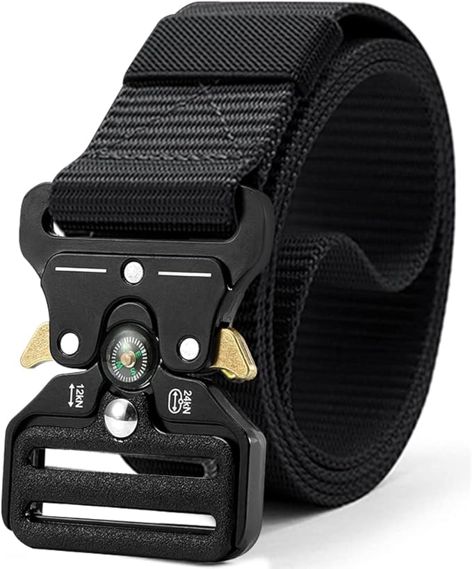 DOOPAI Tactical Belt for Men, 3Pack Military Nylon Web with Heavy Duty Quick Release Metal Buckle