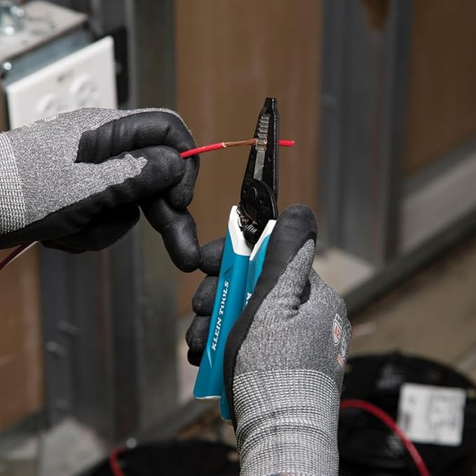 Klein Tools K11095 Klein-Kurve Wire Stripper and Cutter, Made in USA, for 8-18 AWG Solid and 10-20 AWG Stranded Wire