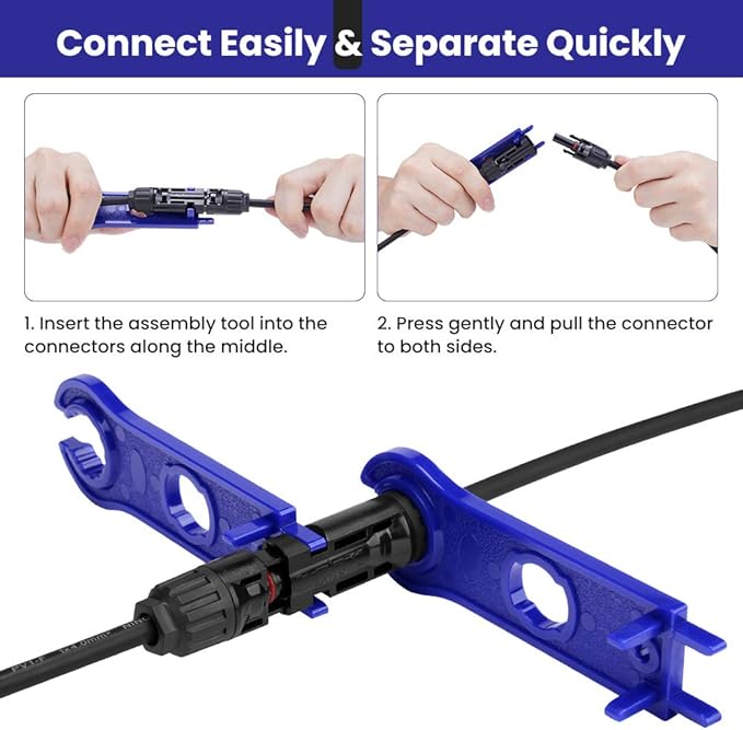 BougeRV 1 Pair Solar Connector Tool Assembly Spanners Wrenches, Solar Panel Connector Tool, Solar PV Disconnect Removal Tools