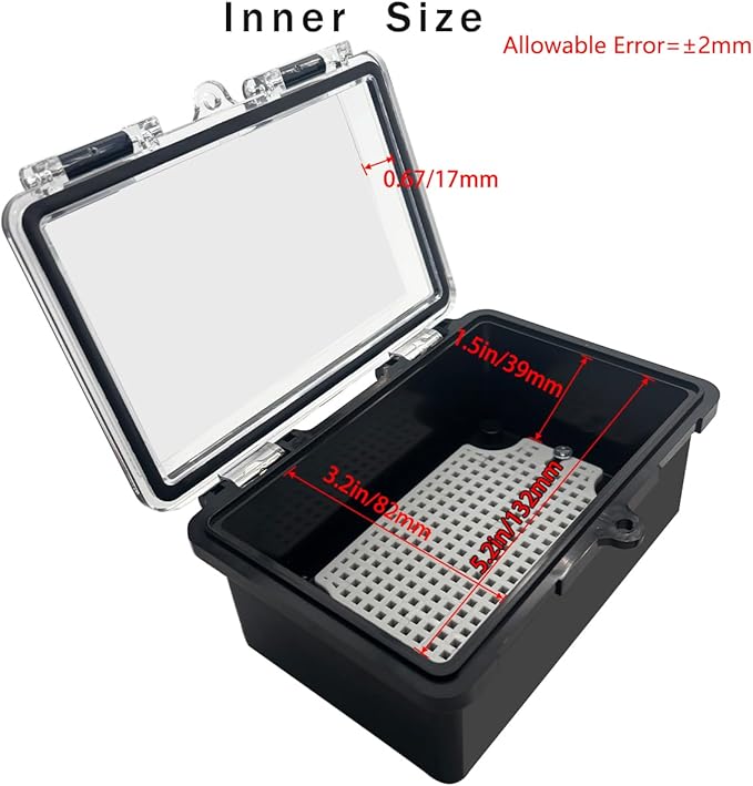 Junction Box, Hinged Black Clear Cover IP67 Waterproof ABS Project Box with Mounting Plate Electrical Box Enclosure with Wall Bracket 5.9 x 3.9 x 2.8inch(150x100x70mm)