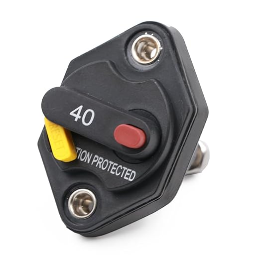 40 Amp Circuit Breaker with Manual Reset Button Switchable for Auto Truck RV Marine Waterproof 12-32V DC