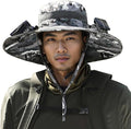Wide Brim Sun Hat with 2 Solar Fan, Fishing Hat for Men, Solar Powered Fan Fishing Hats, 3 Speed Adjustable Fan Hat