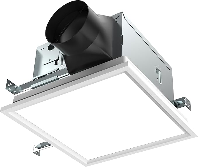SNP100HL9 | 100 CFM | 0.8 Sone | Energy Star Certified | Humidity Sensing | Dimmable 4000K LED | No Attic Access Required | Quiet Bathroom Ventilation Exhaust Extractor Fan
