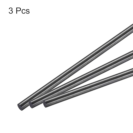 MECCANIXITY Carbon Fiber Rod, 6mm x 150mm Carbon Rod Bar for RC Airplane DIY Craft Kite Wing Tube Quadcopter Arm Repair Pack of 3