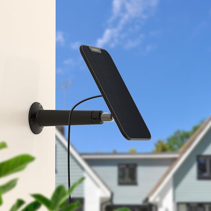 REOLINK 3W Solar Panel Power, Designed for Wireless Outdoor Security Camera Solar Powered Cameras, 6V Type C Port, Compatible with Argus Eco/Argus 3 Pro/Go PT Plus, Non-Stop Charging (Black)