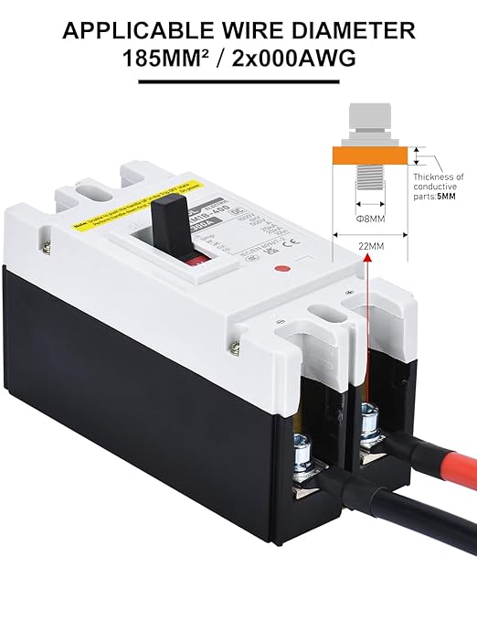 DIHOOL Heavy Duty Battery Disconnect Switch, 300 Amp DC Circuit Breaker for Power Station Solar System