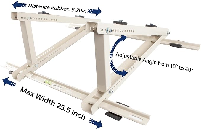 WeCooper Rooftop Mini Split Mount Bracket 9000to24000BTU,Heavy Duty Adjustable Roof Bracket More Stability&Level for for Ductless MiniSplit Air Conditioner Condenser Unit&Heat Pump,Support to 330LB