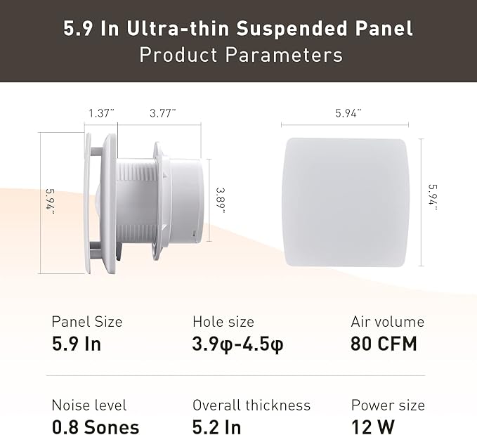 Bathroom Exhaust Fan for Wall and Super Quiet 4 In Window Exhaust Fan with O Ring White 80 CFM Bathroom Vent Fan
