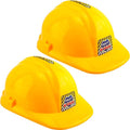 2 Pack Child Construction Hats Plastic Construction Worker Helmet Yellow Hard Hat for Kids Boys Girls Engineer Building Theme Party Dress Up