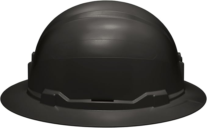 Klein Tools 60961 Hard Hat, Vented, Full Brim Style, Padded, Self-Wicking Odor-Resistant Sweatband, Black