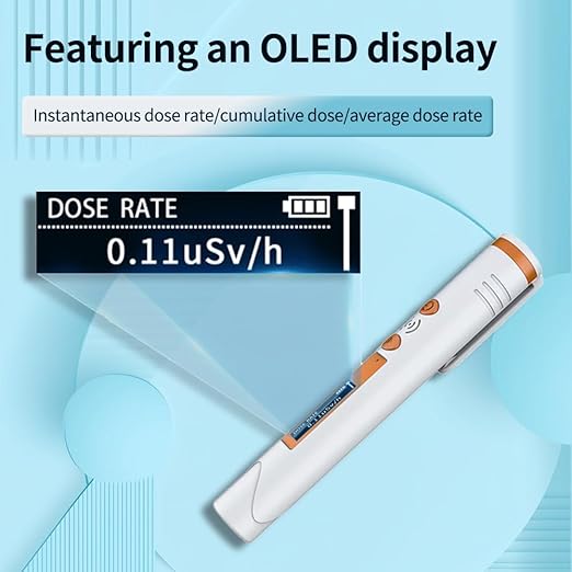 Geiger Counter Radiation Detector,Portable Handheld Radiation Monitor Meter,Beta Gamma X-ray Radiation Meter,Rechargeable with Battery Powered,0.08uSv to 50mSv
