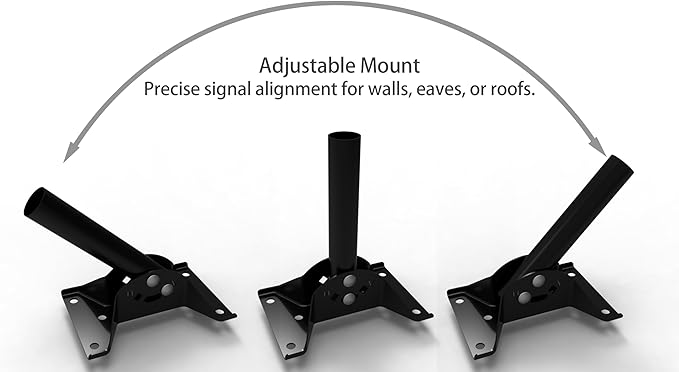 Adjustable Attic/Outdoor Antenna & Weather Station Mounting Pole Universal Mount Brackets - Easy Installation, Solid Structure, Weather Proof (16.5" Arm Length, 1.25" Diameter)