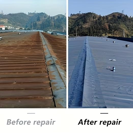 Heavy Duty Industrial roof Waterproof Tape, Suitable for Metal Surfaces, Corrugated Roofs, and Iron Plates - Durable, high-Grade sealant, Industrial roof Maintenance (Gray, 11.81n*196.85in)