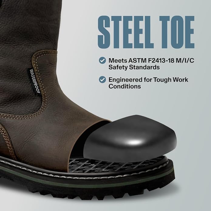 EVER BOOTS Wellington Waterproof Steel Toe Boots