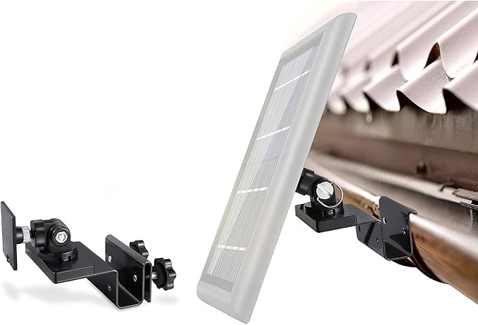 Wasserstein Gutter Mount for Solar Panel Compatible with Ring, Arlo, Blink, Reolink Cams (1 Pack, Black) (Not Compatible with Ring Super Solar Panel)