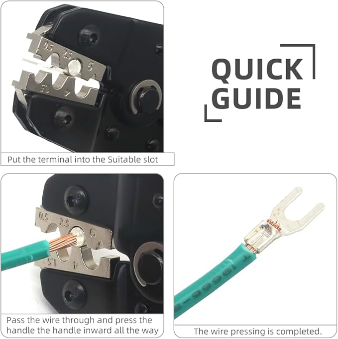 SN-06 Crimping Tool for Non-Insulated Terminal,AWG 20-10 Ratchet Wire Crimper Tool,Wire Terminal Crimper