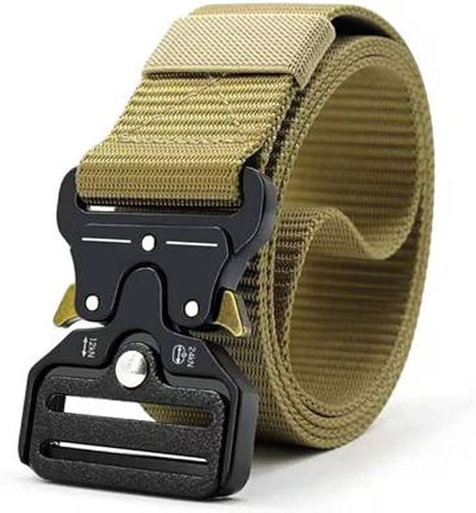 5 in 1 Utility Metal Buckle 1.5 Inch Nylon Tactical Belt with Rigger's Heavy Duty Belt Pad & 3 MOLLE Straps