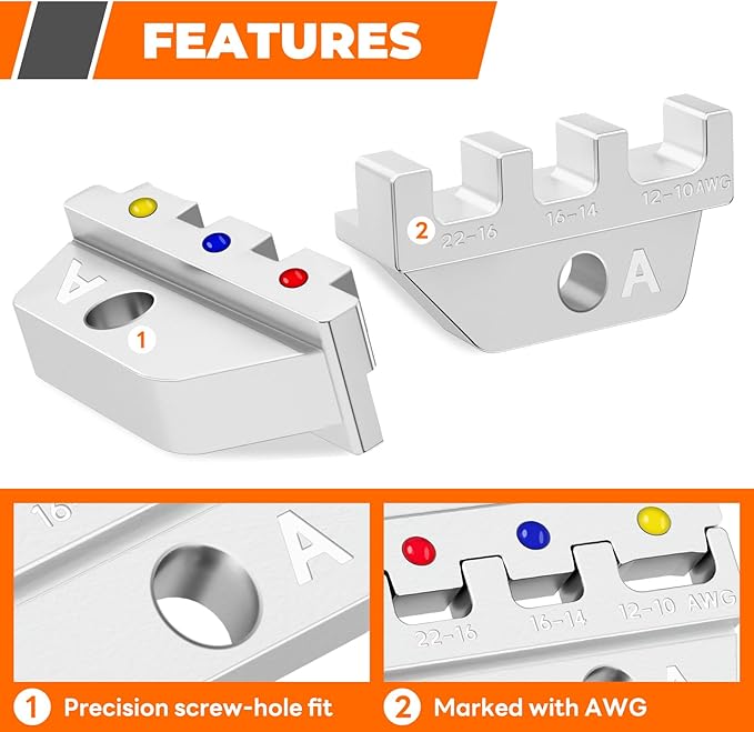 Crimping Die for Heat Shrink Wire Connectors - 22-10 AWG