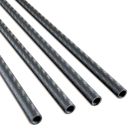 4pcs Carbon Fiber Tube 8mmx6mmx500mm,6~50mm Available, 3K roll Wrapped Twill Matte Finish.