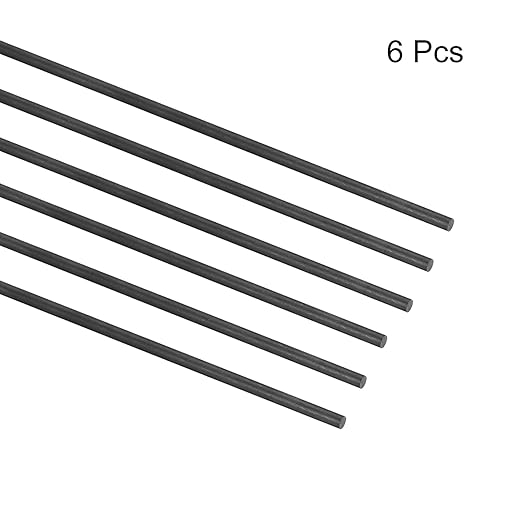 MECCANIXITY Carbon Fiber Rod, 3mm x 100mm for RC Plane DIY Tool Wing Tube Quadcopter Arm, Pack of 6