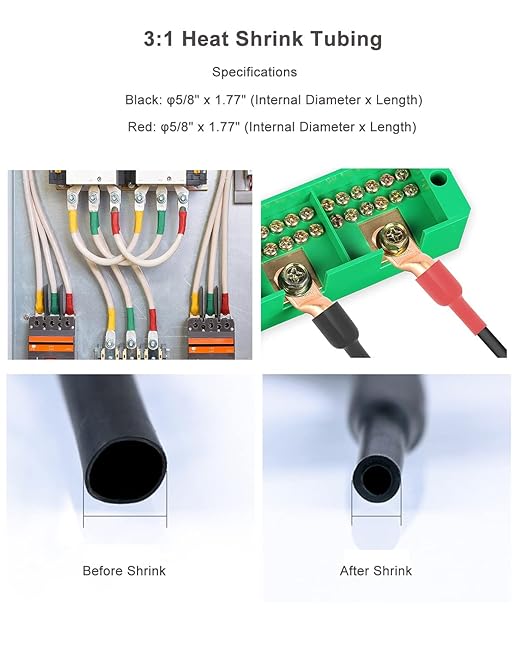 Battery Switch Disconnect, 12V-48V Power Shut Off Master Isolator Kill Switch with 4AWG-3/8 Ring Terminals Heat Shrink for Marine RV Camper Trailer Boat Car Automotive Replacement