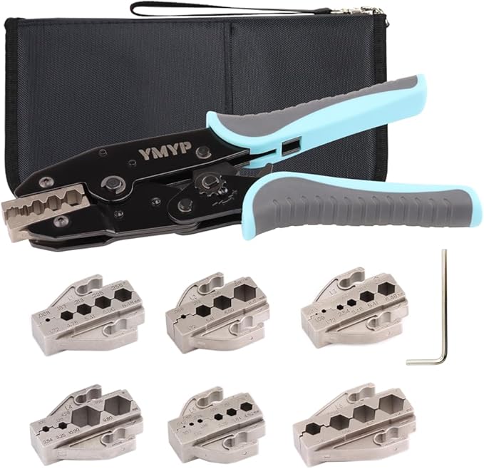 Coaxial Crimping Tool Set for Coaxial RG LMR BNC Type Cable and Connectors with 7 Changeable Dies