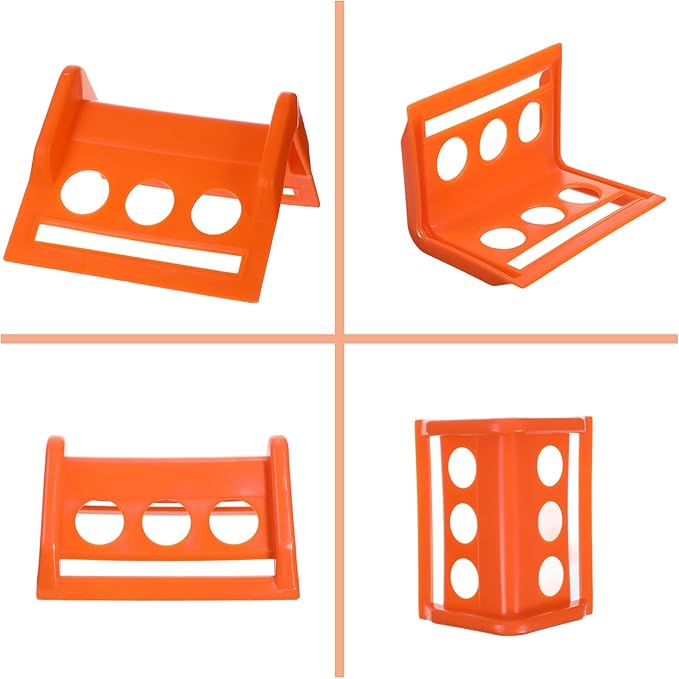 20 Packs Flatbed Edge Protectors, Corner Protectors, Cargo Loads, Tie Down Protector for 4 Inch Straps, Protects Cargo Edges Winch Ratchet Straps Plastics Contruction Protector Orange