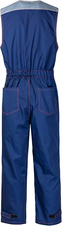 Men's Sleeveless Coveralls Multi-Functional Mechanics Workwear Stylish Work Coveralls Overalls Cargo Jumpsuit
