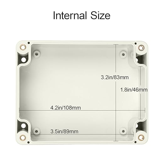 LeMotech Waterproof Dustproof IP65 ABS Plastic Junction Box Universal Electric Project Enclosure Pale Gray 4.5 x 3.5 x 2.1 inch (115 x 90 x 55 mm)