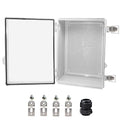 Waterproof Electrical Box, IP67 Junction Box Stainless Steel Latch Hinged Clear Cover Project Enclosure with Wall Bracket 14.6" x 10.6" x 5.9"