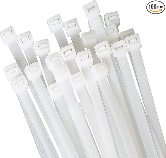 White zip ties 18 inch Large Cable ties wraps100 pcs/Pack outdoor use Long plastic ties with 60 Pounds tensile