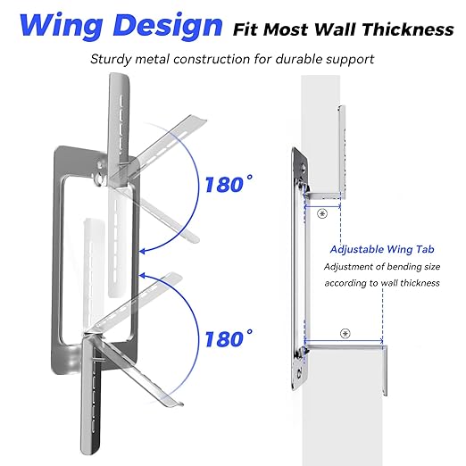 30Pcs Single Gang Drywall Brackets, Metal Low Voltage Bracket for Fixing Loose Outlets or Adding New Outlet, Single Gang Low Voltage Mounting Bracket 1 Gang, Wall Plate Repair Spacer