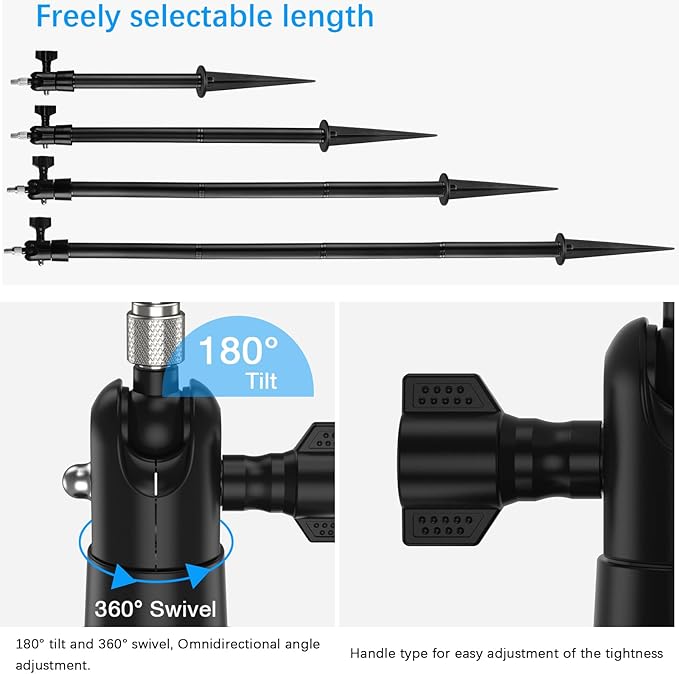 Security Camera Ground Stake + Silicone Cover Case Skin for All-New Blink Outdoor 4 (4th Gen), Heavy Duty Stand Mount with Adjustable Angle and Height (1Pack Black)