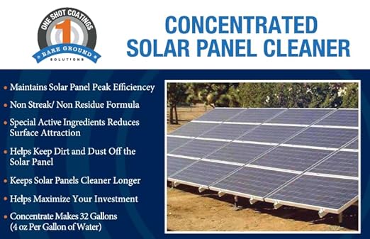 Bare Ground Winter Bare Ground Solutions One Shot 1S-CSPC Solar Panel Cleaner Concentrate - Makes 32 Gallons, 1 Gallon