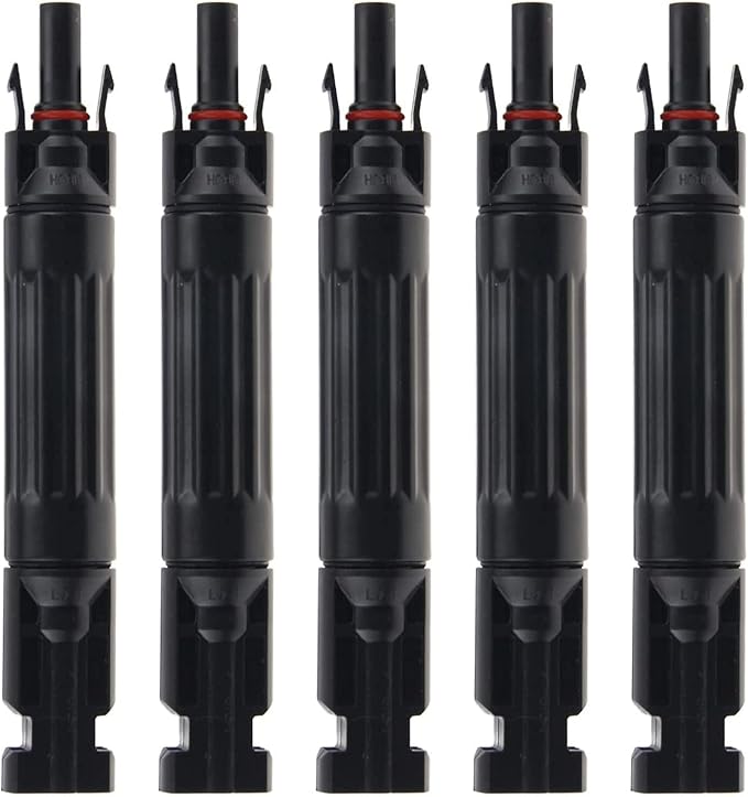 ZOOKOTO 5pcs Solar Panel PV Connector with Built in 25A Fuse Waterproof Solar Panel Cable Connector
