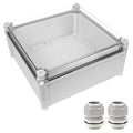 LeMotech Junction Box IP67 Waterproof Dustproof Electrical Box Project Box DIY Enclosure Gray with Transparent Clear Cover, External Size 11x11x5.1in (280x280x130mm)