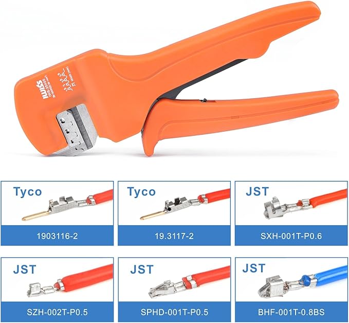 iCrimp IWS-2549S Micro Wire Crimping Plier for AWG 28-18 Open Barrel Terminals, JST Crimper