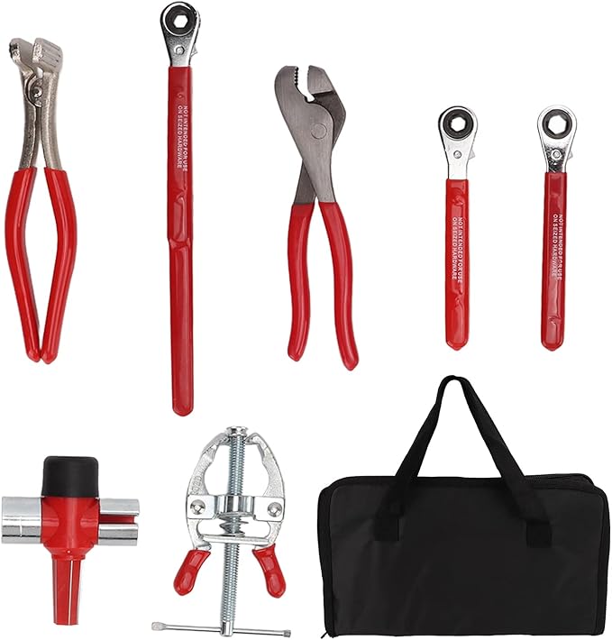 Battery Service Tool Kit, 7pcs Battery Terminal Puller Steel Battery Plier High Strength Battery Terminal Spreader Auto Repair Tool With 5/16in Wrench 10mm Wrench for Battery Maintenance