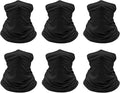 6 Pack Cooling Neck Gaiter Face Cover Mask Summer Breathable Dust UV Bandana Scarf for Men Women Fishing Running Cycling