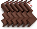 12-Pack Corner Protectors Baby Proof, Furniture Corner and Edge Safety Bumpers, Soft Rubber Foam Cushion Covers, 3M Taped Corner Guards, Baby Child Proofing Pads, Table Corner Protectors, Brown