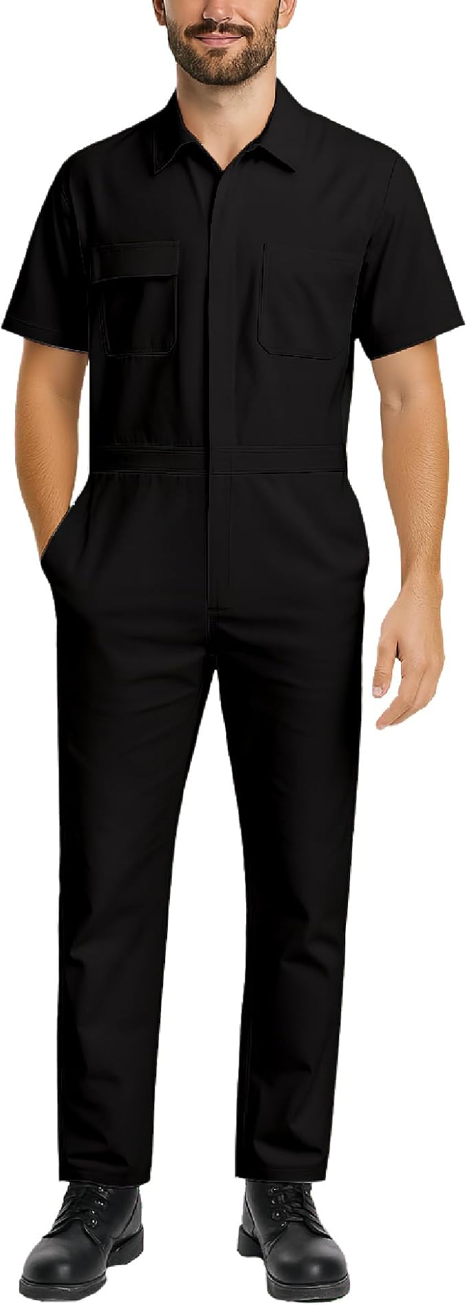 Bass Creek Outfitters Mens Coveralls - Heavy Duty Duck Canvas Short Sleeve Workwear Insulated Coveralls for Men