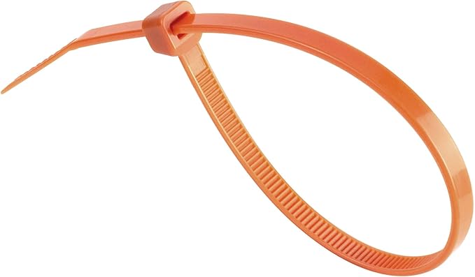 GTSE 8 Inch Orange Zip Ties, 1,000 Bulk Pack, 50lb Strength, UV Resistant Strong Nylon Cable Ties, Self-Locking 8" Tie Wraps