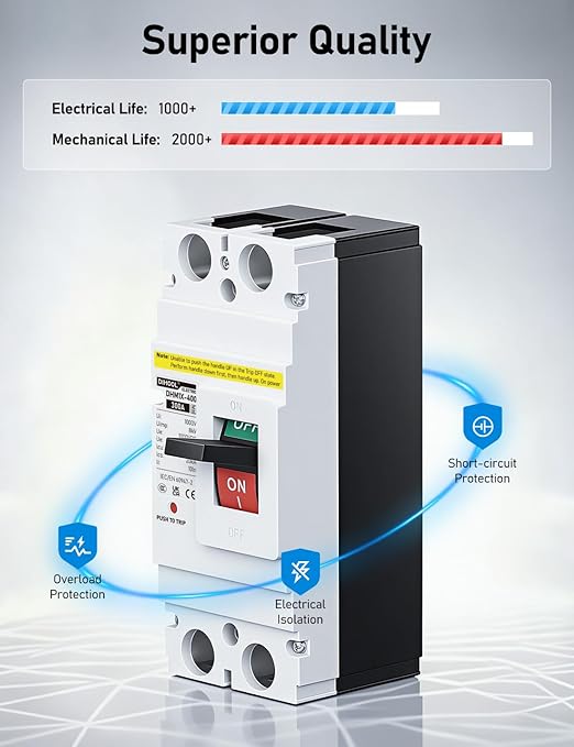 DIHOOL Heavy Duty Battery Disconnect Switch, 300 Amp DC Circuit Breaker for Main Power Station Solar System, UPS