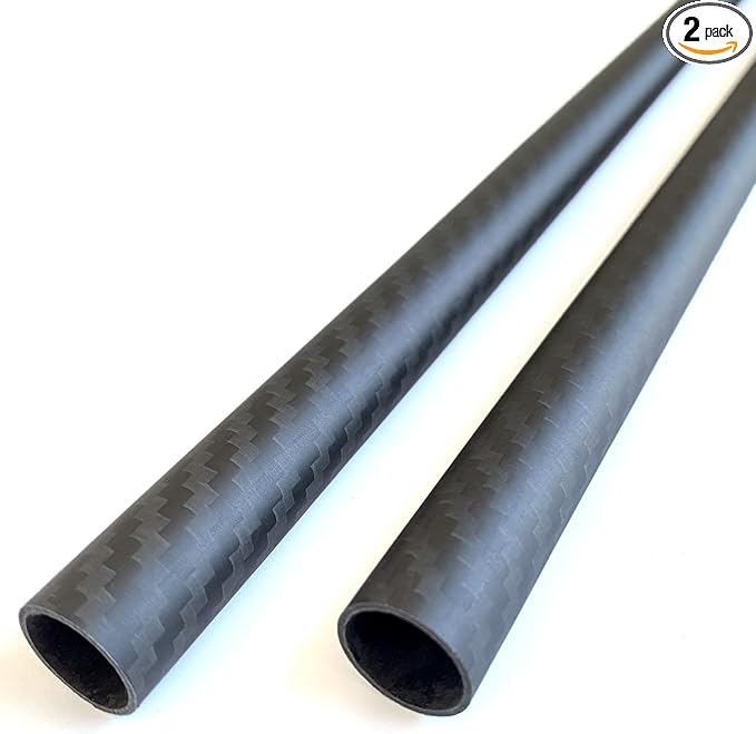 2pcs Carbon Fiber Tubes 16mmx14mmx420mm,3K Roll Wrapped Twill Matte Surafce