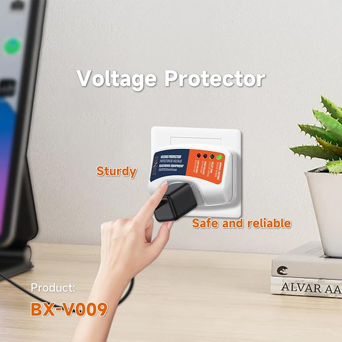 BXST One Outlet Plug in Voltage Protector for Home Protects Against High and Low Voltage Surge Protector for Refrigerator/TV/PC 120V 1800W (2 Pack)…