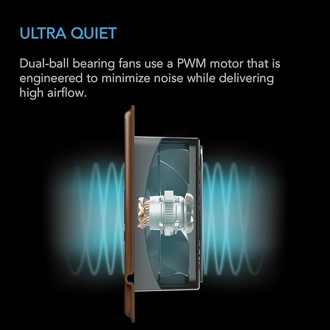 AC Infinity AIRTAP T4 Bronze, Register Booster Fan for 4” x 12” Register Holes, Improves Heating & Cooling Vents, Quiet 10-Speeds, Bluetooth App Control Data Alerts. ONLY FITS 4” x 12” Duct Openings