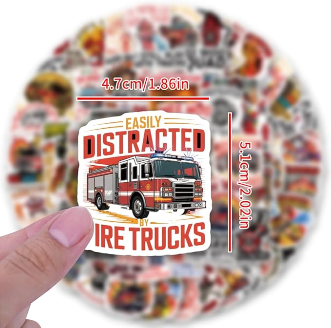 123Pcs Funny Firefighter Stickers - Fireman Stickers & Decals for Hard Hat - Funny Firefighter Hard Hat Gifts