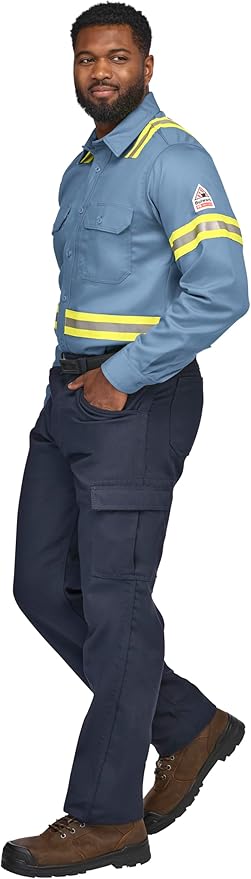 Bulwark FR Men's Midweight Fr Enhanced Visibility Uniform Shirt