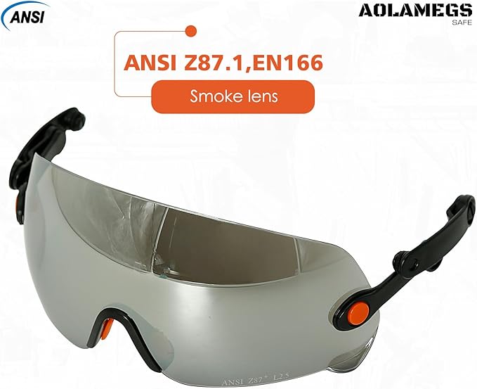 ANSI Z87 Safety Glasses - OSHA Construction Hard Hat Visor Accessories,Build in Clear/Tinted Lens Eye Protector