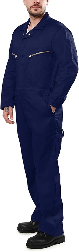 Kolossus Pro-Utility Cotton Blend Long Sleeve Coverall with Zippered Frontal Pockets